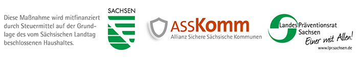 Logo Förderer Präventionstag Sachsen, AssKomm, Landespräventionsrat Logo Förderer Präventionstag Sachsen, AssKomm, Landespräventionsrat