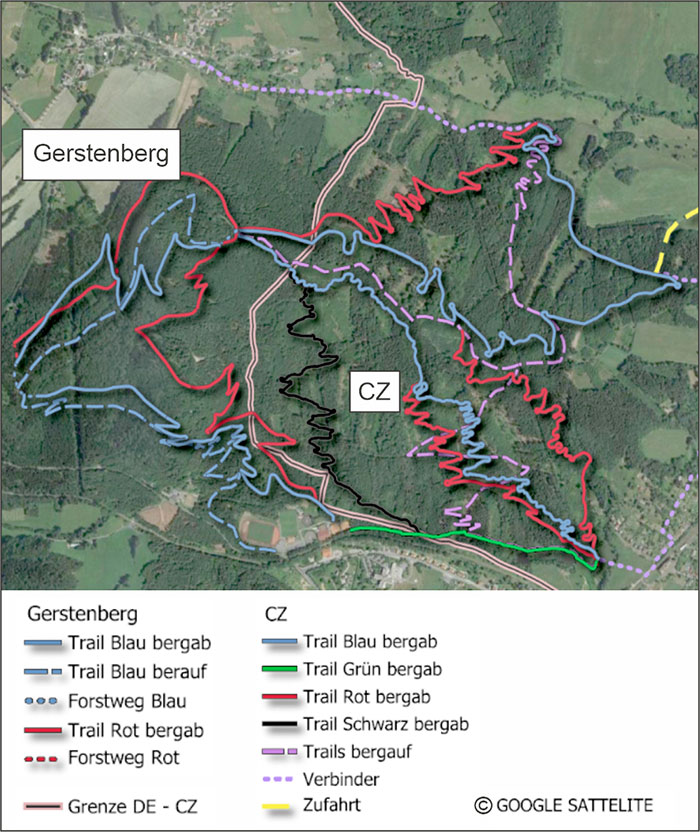 Plan der Streckenverläufe  Plan der Streckenverläufe