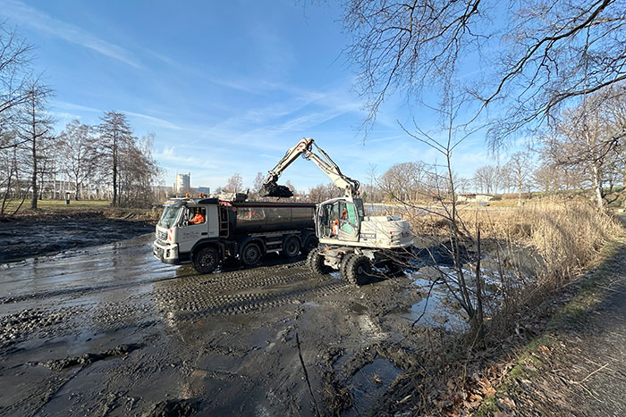 Schlämmen Freibadesee