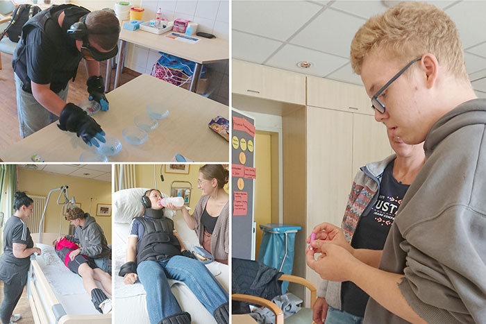 Schüler beim ASB  Schüler beim ASB