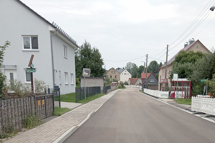 fertiggestellter Bereich Bischofswerdaer Straße fertiggestellter Bereich Bischofswerdaer Straße