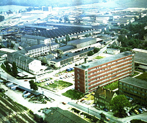 Blick auf das ehemalige Fortschrittwerkgelände in den 80er Jahren 