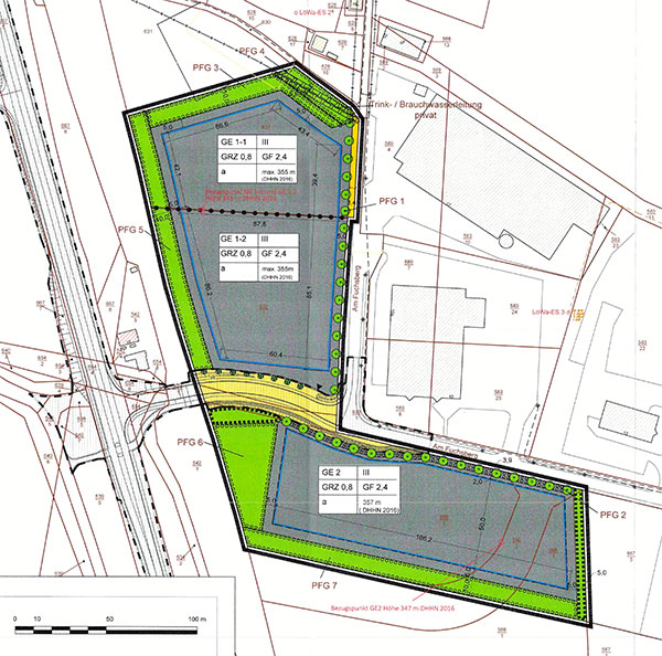Planzeichnung Erweiterung Gewerbegebiet "Am Fuchsberg" Planzeichnung Erweiterung Gewerbegebiet "Am Fuchsberg"